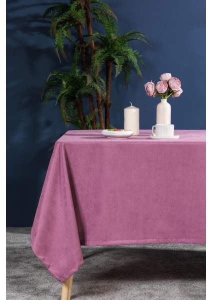 Soft Kadife Masa Örtüsü Dikdörtgen (150X220 Cm) Gülkurusu