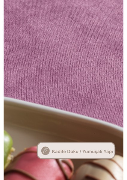 Soft Kadife Masa Örtüsü Dikdörtgen (150X220 Cm) Gülkurusu modelleri