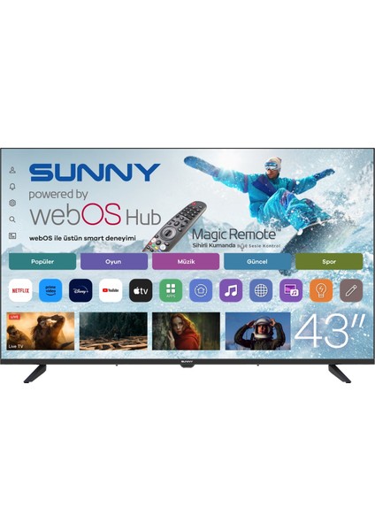 SN43FPRL-W02M 43'' 110 Ekran Uydu Alıcılı Full HD webOS LED TV