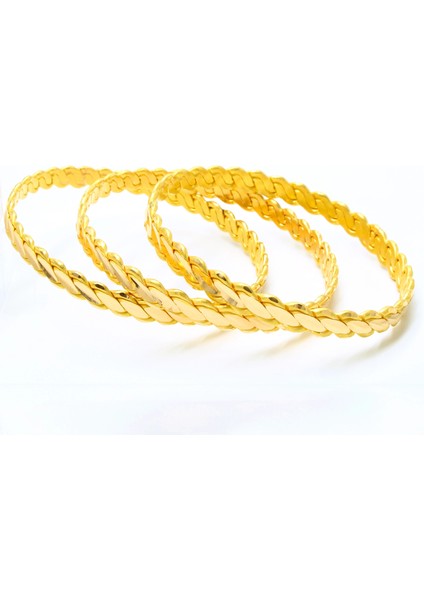 22 Ayar 35 Gram Yatırımlık Üçtelli Adana Burma Bilezik modelleri