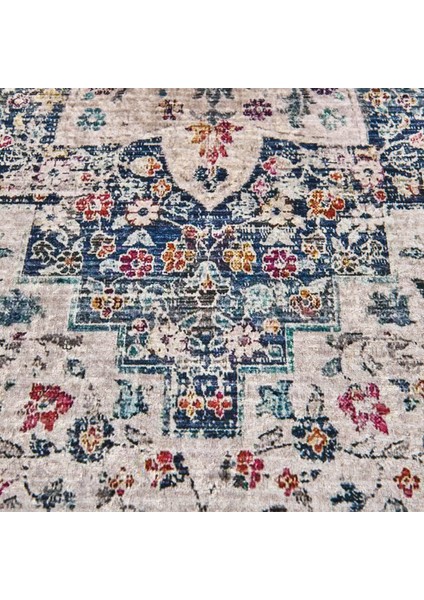 Soft Vintage Desenli Halı - Gri - 80X150 cm fiyatları