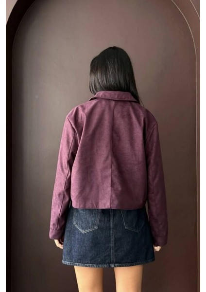 Yakalı Model Suni Süet Astarlı Kısa Cep Detaylı Ceket modelleri