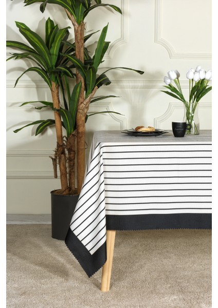 Lara Masa Örtüsü Digital Baskılı (160X220 Cm) Siyah