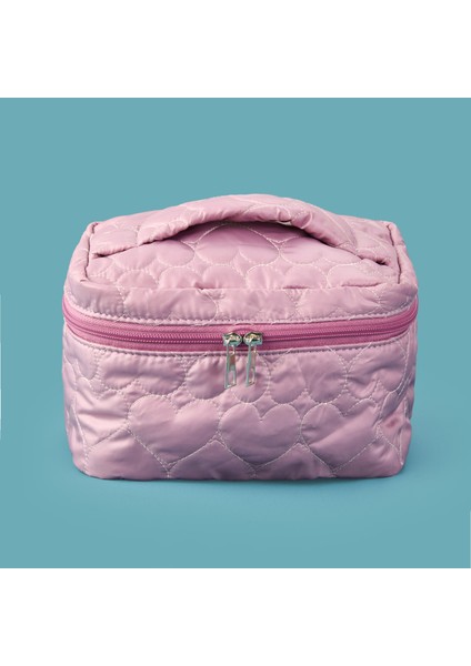 Kapitone Makyaj Çantası - Lila