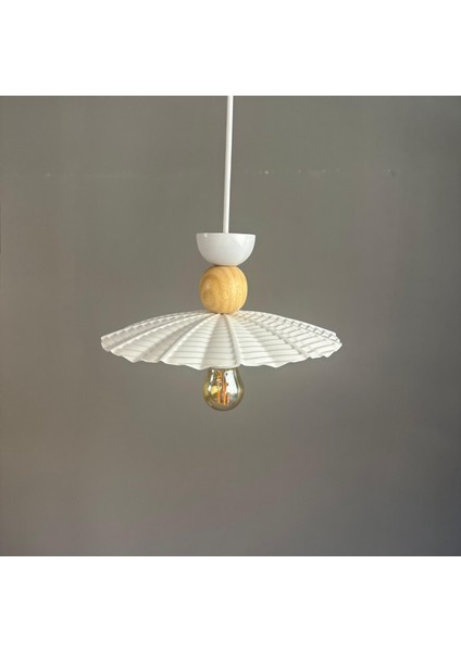 Moriva Beyaz Metal Avize Ahşap Şapka Başlık Tekli Rustik Cafe Modern Sarkıt Aydınlatma fırsatları