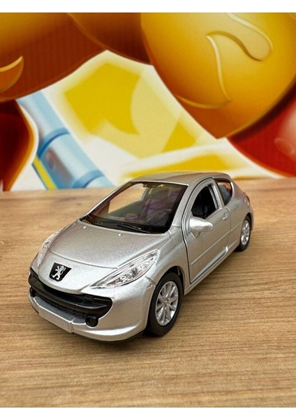 Peugeot 207 Diecast Model Araba Oyuncak Metal Model Araba Peugeot 207 Gri