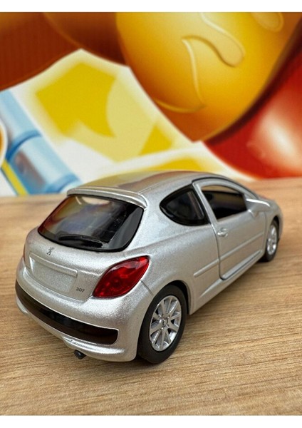 Peugeot 207 Diecast Model Araba Oyuncak Metal Model Araba Peugeot 207 Gri modelleri