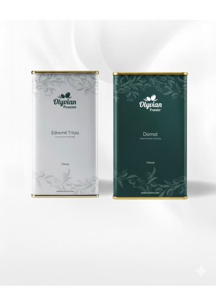 Premium Edremit Trilye 5 L + Domat 3 L Natürel Sızma Zeytinyağı Filitresiz Soğuk Sıkım Seti