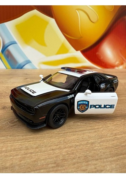 2023 Dodge Challenger Srt Demon 170 Diecast Polis Arabası Çekbırak Kapıları Açılır
