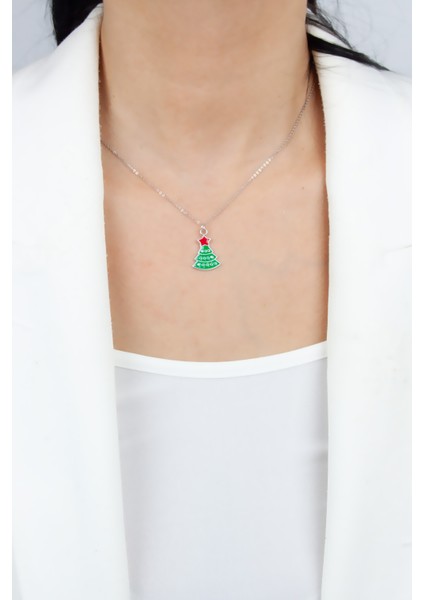 Çam Ağacı Yılbaşı Temalı Kolye