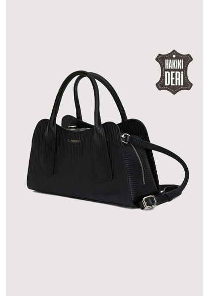 Hakiki Deri Kadın Omuz Çantası Siyah SMR9419 fırsatları