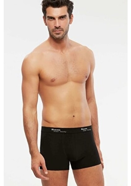 Pamuklu Erkek Boxer 2 Li Set Düz Paça Logo Baskılı Bel Lastiği ile Rahat Kullanım modelleri