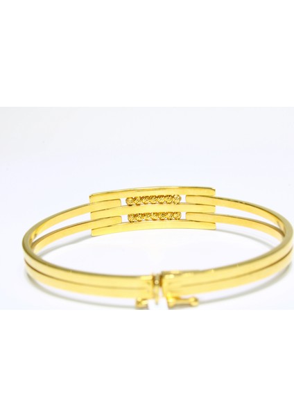 14 Ayar Altın 3 Sıralı Dorikalı Kaburga Kelepçe Bilezik 9.75 gr fırsatları