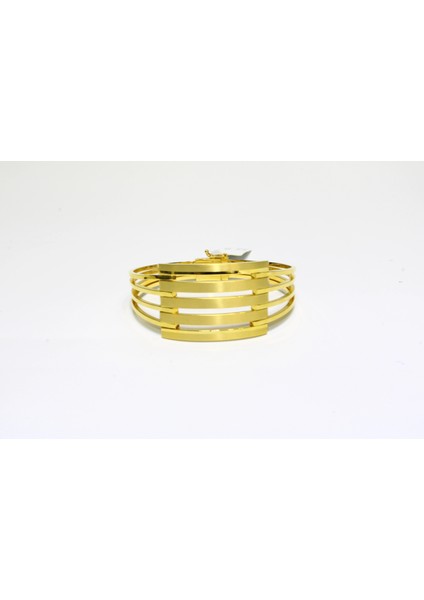 14 Ayar Altın 5 Sıralı Kaburga Kelepçe Bilezik 14.22 gr