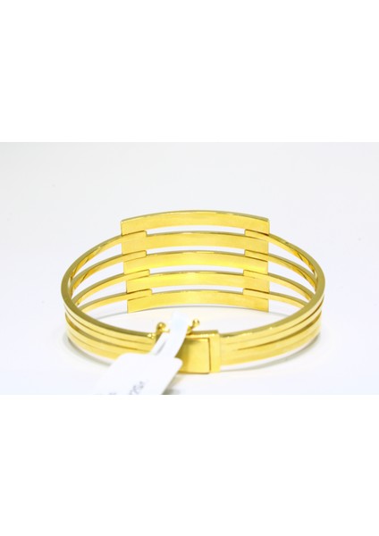 14 Ayar Altın 5 Sıralı Kaburga Kelepçe Bilezik 14.22 gr modelleri