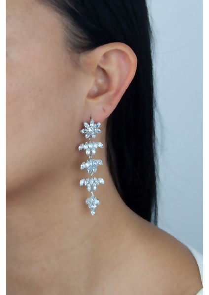 Özel Kesim Taşlı Sallantı Küpe