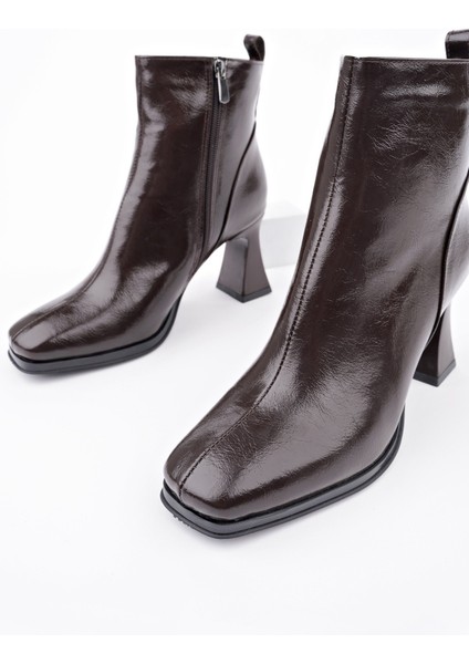 Celina Küt Burun Fermuarlı Topuklu Kadın Bot