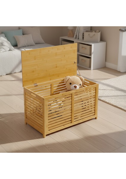 Bambu Oyuncak Sandığı Oyun Odası Düzenleyici Oyuncak Dolabı Saklama Sandık DB-0032 modelleri