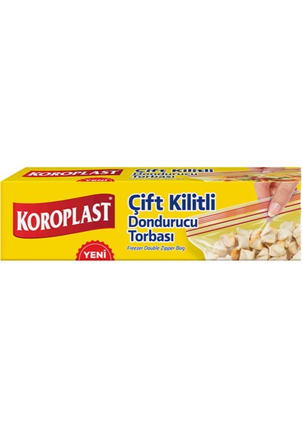 Çift Kilitli Dondurucu Torbası Orta Boy