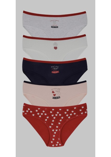 Kadın 5’li Pamuklu Bikini Külot Seti