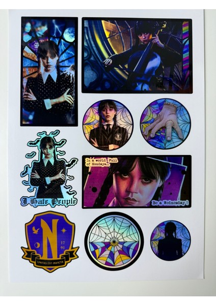 Wednesday Addams Hologram Sticker Etiket fiyatları