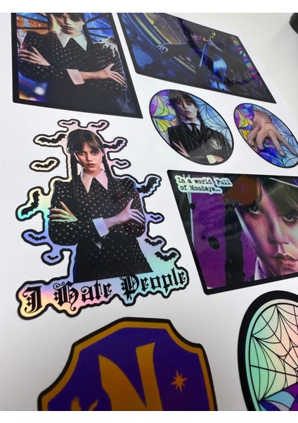 Wednesday Addams Hologram Sticker Etiket modelleri