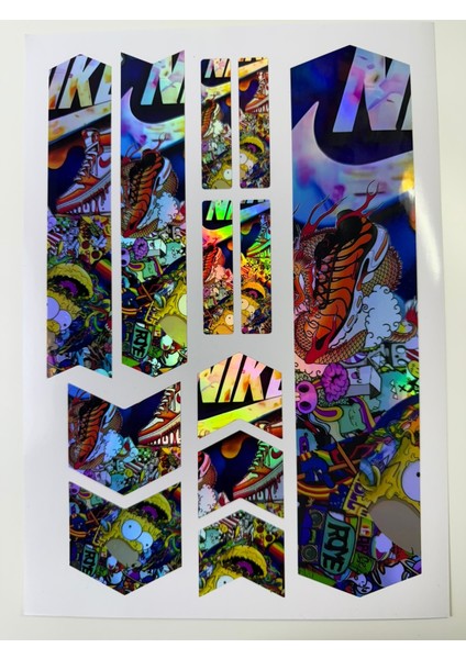 Sponsored Bomb Bisiklet Sticker Seti 12 Parça – Renkli Maşa Kadro Etiketi Hologram