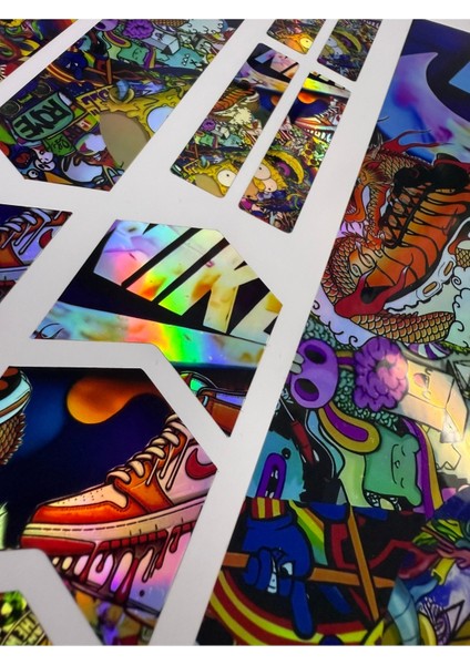 Sponsored Bomb Bisiklet Sticker Seti 12 Parça – Renkli Maşa Kadro Etiketi Hologram modelleri