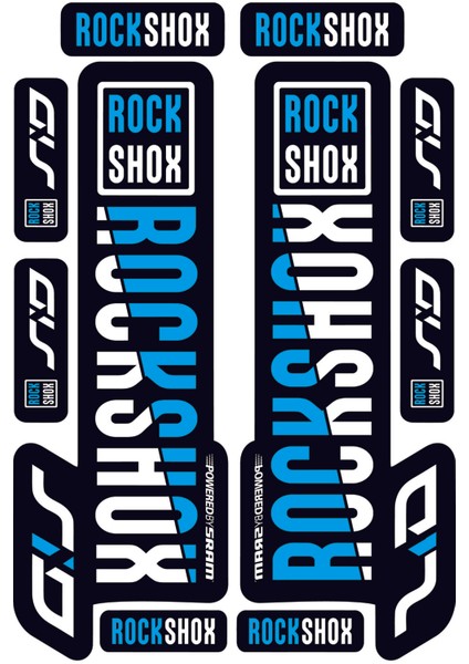 Rockshox Maşa Sticker | Bisiklet Ön Çatal Stickerı | 10 Parça Etiket