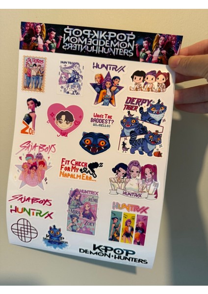 Kpop Hunters Sticker Seti – 19 Parça Anime Karakter Çıkartma | Defter, Laptop,