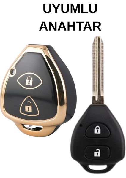 Toyota Rav4 Camry Auris Matrix Avalon Raize 2 Buton Nano Yüksek Kalite Anahtar Kılıfı Siyah fiyatları