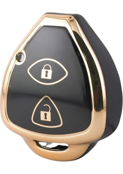 Toyota Rav4 Camry Auris Matrix Avalon Raize 2 Buton Nano Yüksek Kalite Anahtar Kılıfı Siyah modelleri