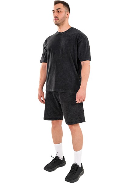 Kingsize Hard Work Antik Yıkamalı Oversize T-Shirt Siyah modelleri