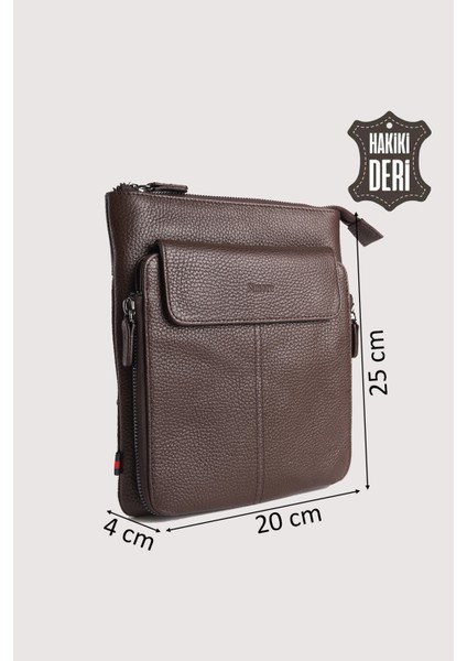 Hakiki Deri Erkek Postacı Çantası Kahverengi SMR9279 fiyatları