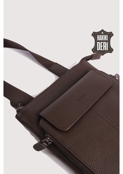 Hakiki Deri Erkek Postacı Çantası Kahverengi SMR9279 fırsatları