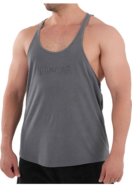 Kingsize Darksteel Antik Yıkamalı Atlet Füme