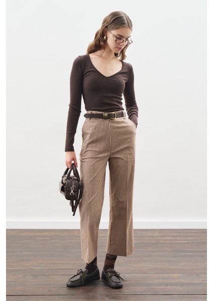 Flare Kesim Pantolon Ekose fiyatları