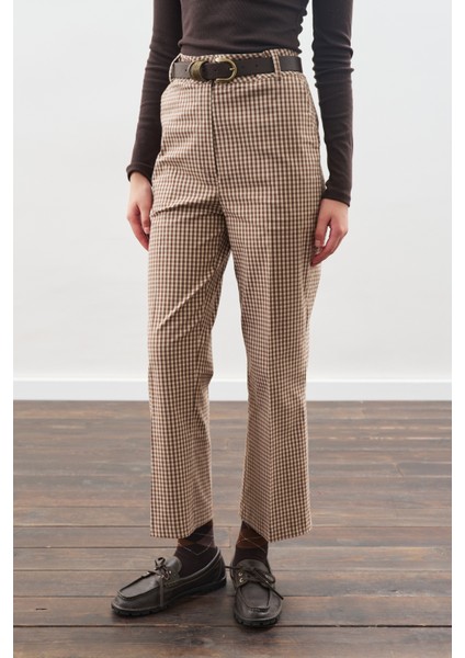 Flare Kesim Pantolon Ekose fırsatları