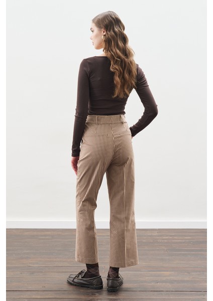 Flare Kesim Pantolon Ekose indirimleri