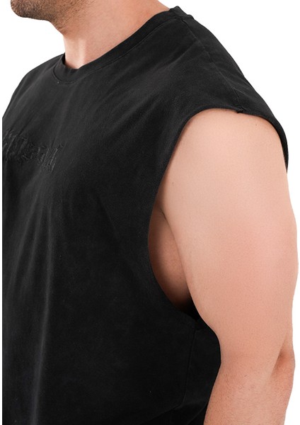 Kingsize Darksteel Antik Yıkamalı Kolsuz T-Shirt Siyah indirimleri