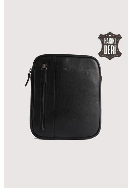 Hakiki Deri Erkek Postacı Çantası Siyah SMR9250