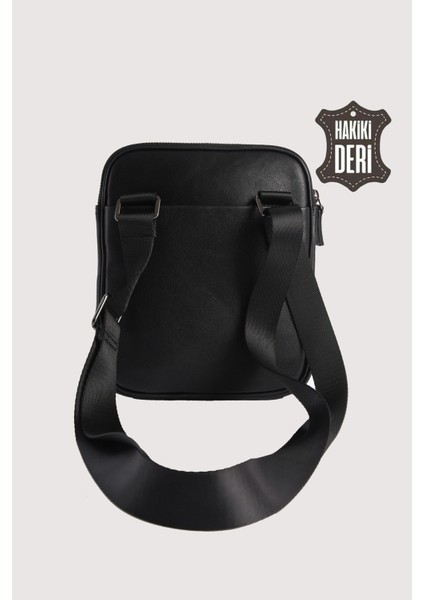 Hakiki Deri Erkek Postacı Çantası Siyah SMR9250 modelleri