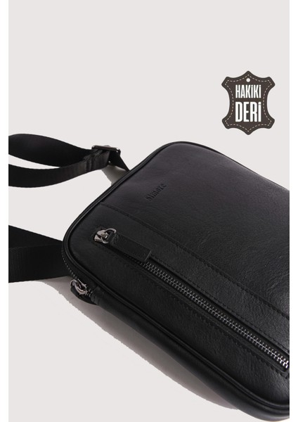 Hakiki Deri Erkek Postacı Çantası Siyah SMR9250 indirimleri