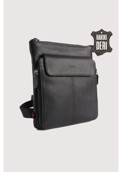 Hakiki Deri Erkek Postacı Çantası Siyah SMR9279 fırsatları