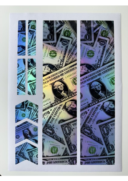 Hologram Dolar Desenli Bisiklet Kaplama Sticker – 27X6.5 cm Suya Dayanıklı Parlak Görsel Etiket fiyatları