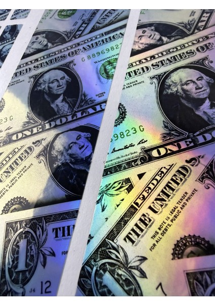 Hologram Dolar Desenli Bisiklet Kaplama Sticker – 27X6.5 cm Suya Dayanıklı Parlak Görsel Etiket fırsatları