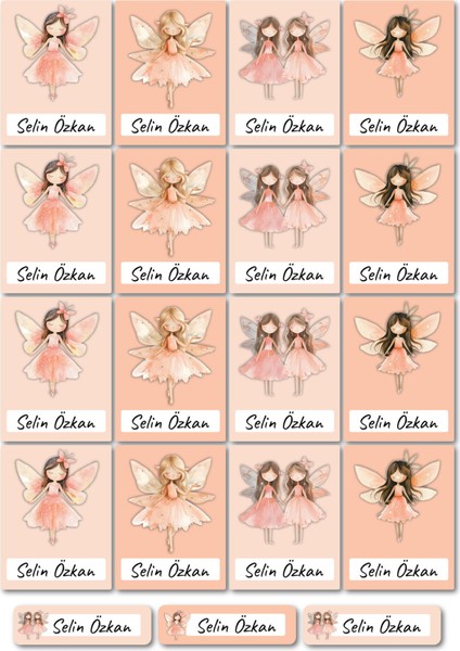 Neşeli Orman Perileri Isimli Okul Etiketi – Suya Dayanıklı ve Kuvvetli Yapışkanlı modelleri