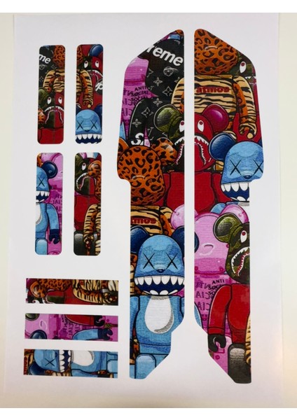 Fnaf Bisiklet Sticker Seti 9 Parça – Renkli Maşa Kadro Etiketi