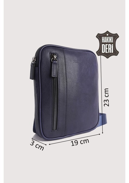 Hakiki Deri Erkek Postacı Çantası Lacivert SMR9250 fiyatları