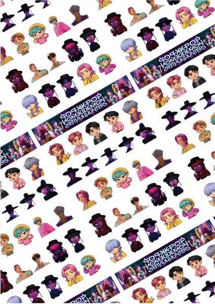 Saja Boys Kpop Hunters Sticker Seti – 25 Parça Anime Karakter Çıkartma | Defter, Laptop, fiyatları